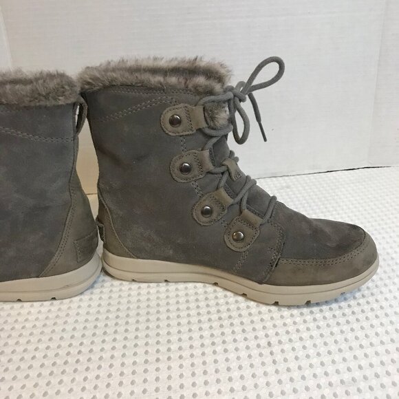 SOREL EXPLORER JOAN INSULATED SUEDE LACED UP BOOT SIZE 8.5 - Picture 5 of 10